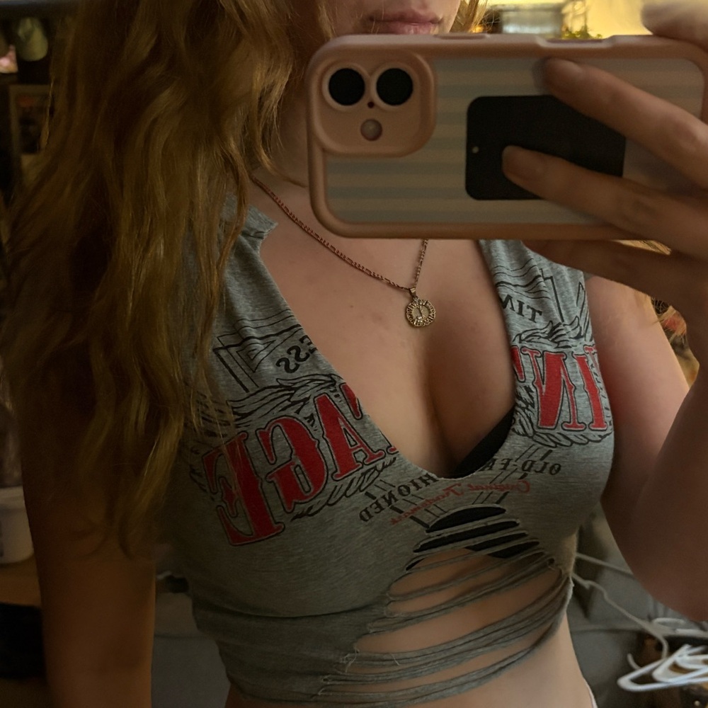 Gray Graphic Women's Top “Vintage”